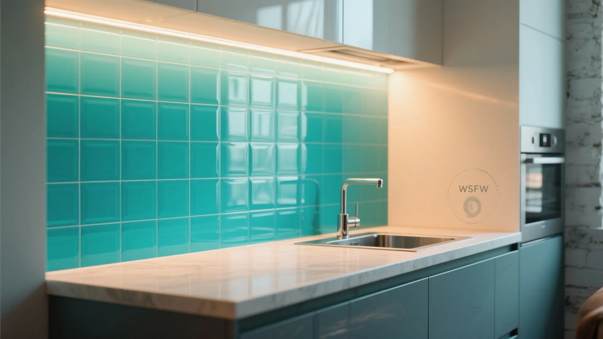 5. Color-Pop Glass Splashback