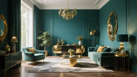 10 Teal and Gold Living Room Ideas