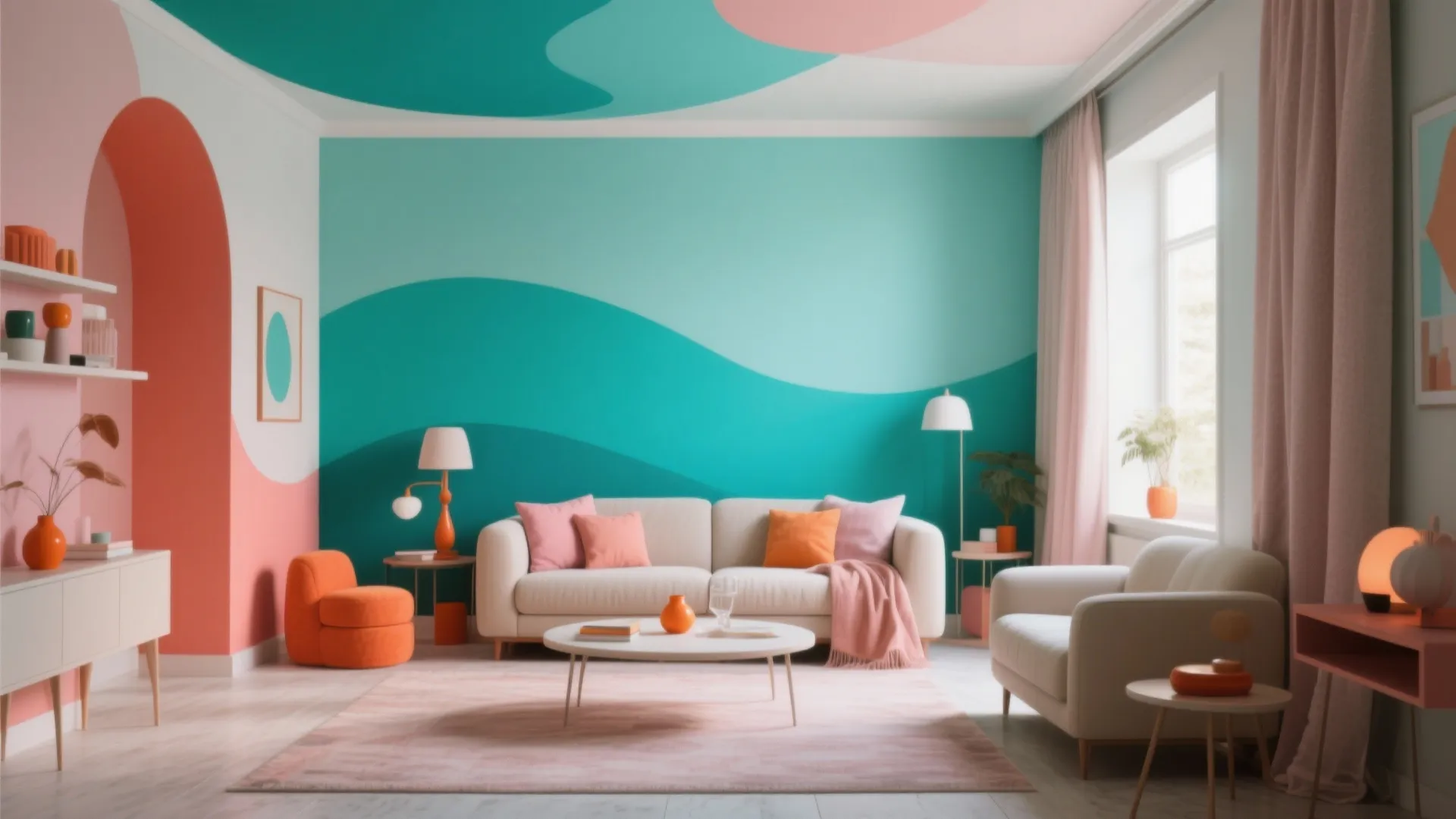 5. Layered Teal Gradient and Accent Pops