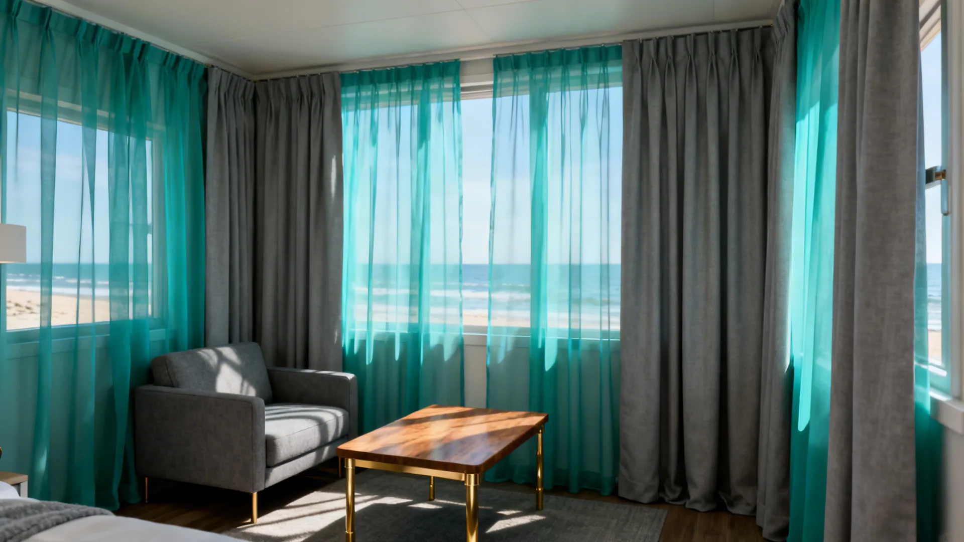 Teal & Gray Curtains: 5 Living Room Ideas