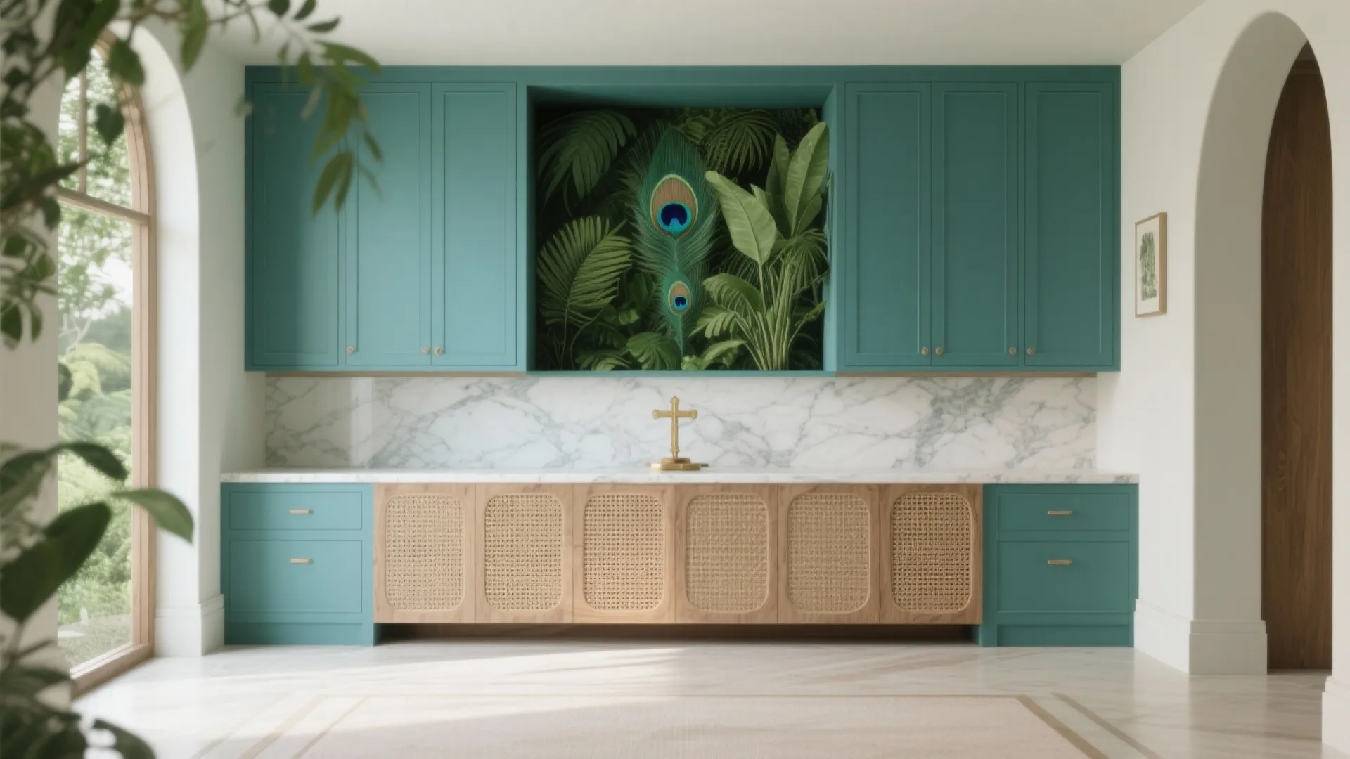 Idea 3: Nature Greens and Peacock Teal for Balance