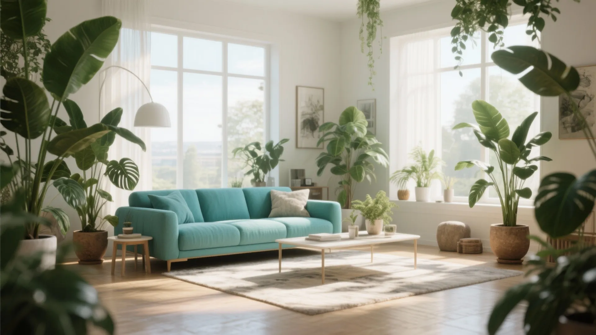 10. Teal with Natural Greenery