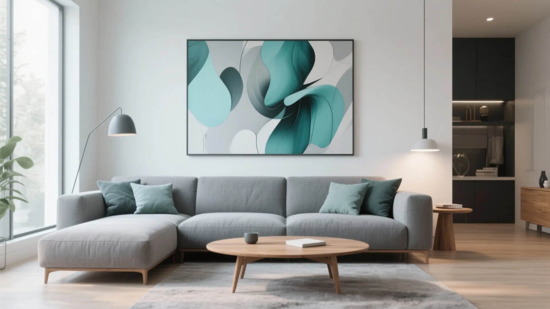 6. Teal and Grey Artwork