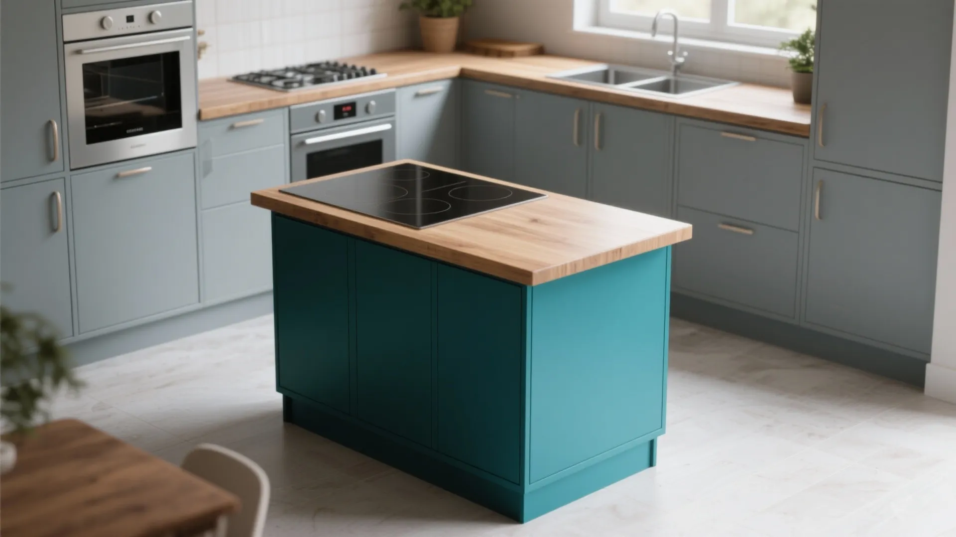 4. High-Contrast Trim or Island Accent