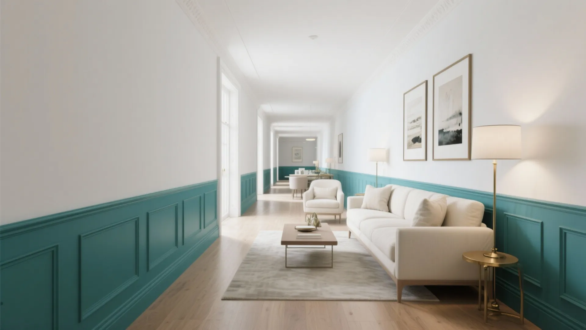 Teal and Ivory Two-Tone Elegance