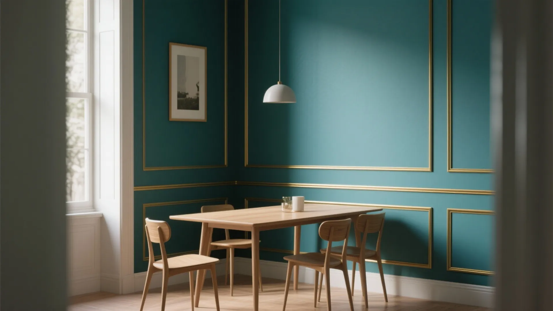 2. Painted accent wall with molding