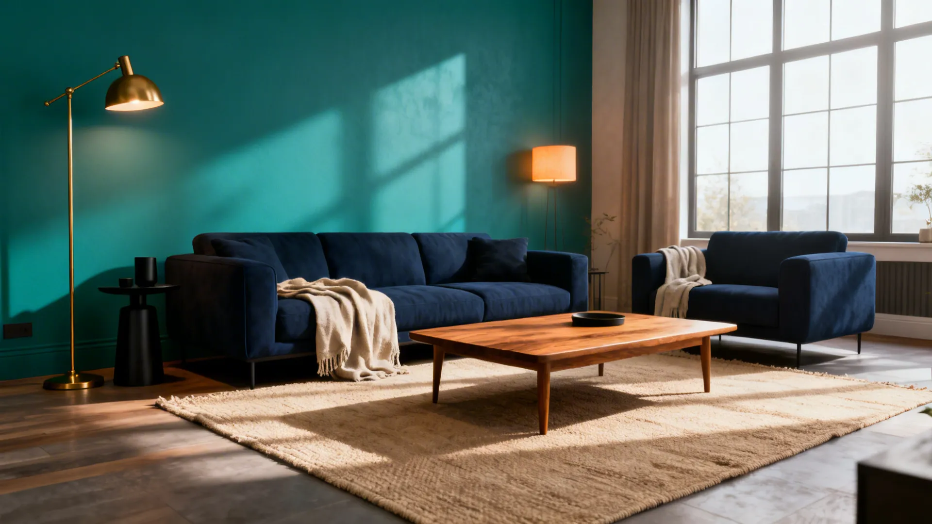 5 Teal & Navy Blue Living Room Ideas