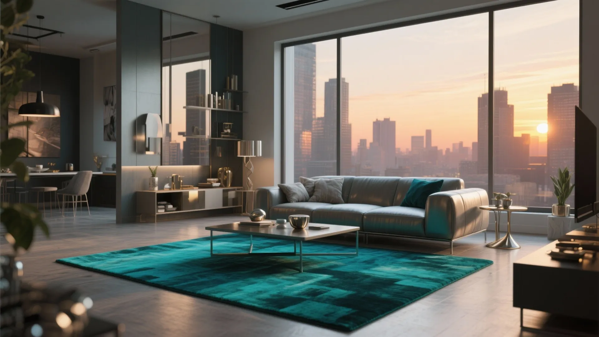 4. Bold Color to Anchor the Room