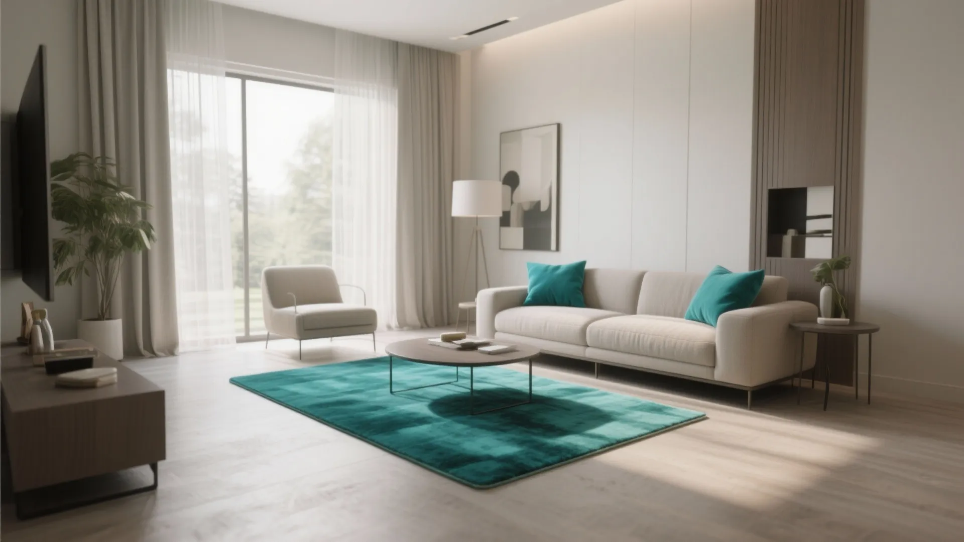 Pop of Color in a Neutral Room