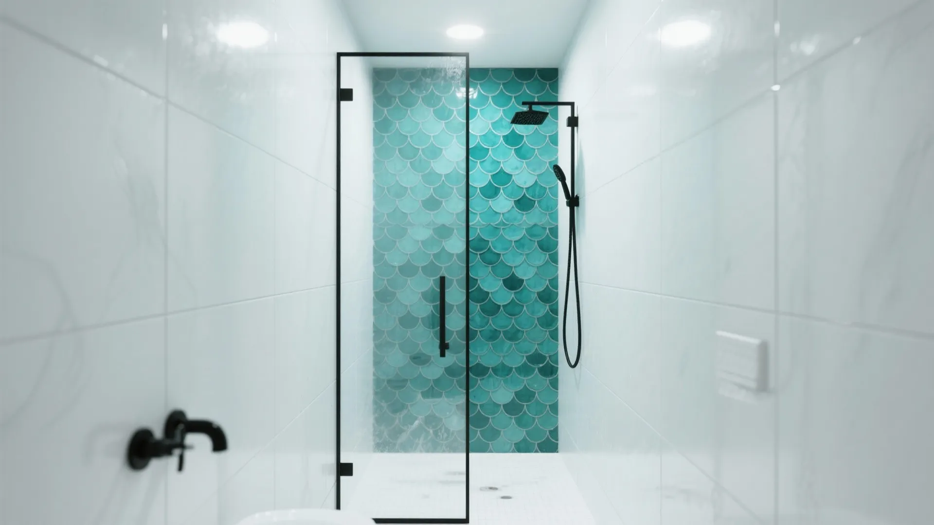 Fish Scale Mosaic Accent Wall