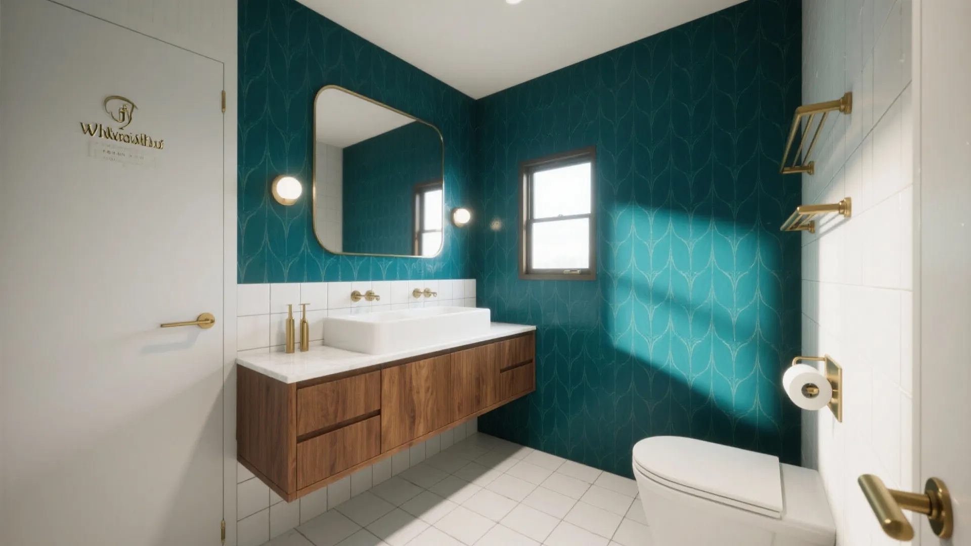 1. Bold statement wall with moisture-resistant vinyl