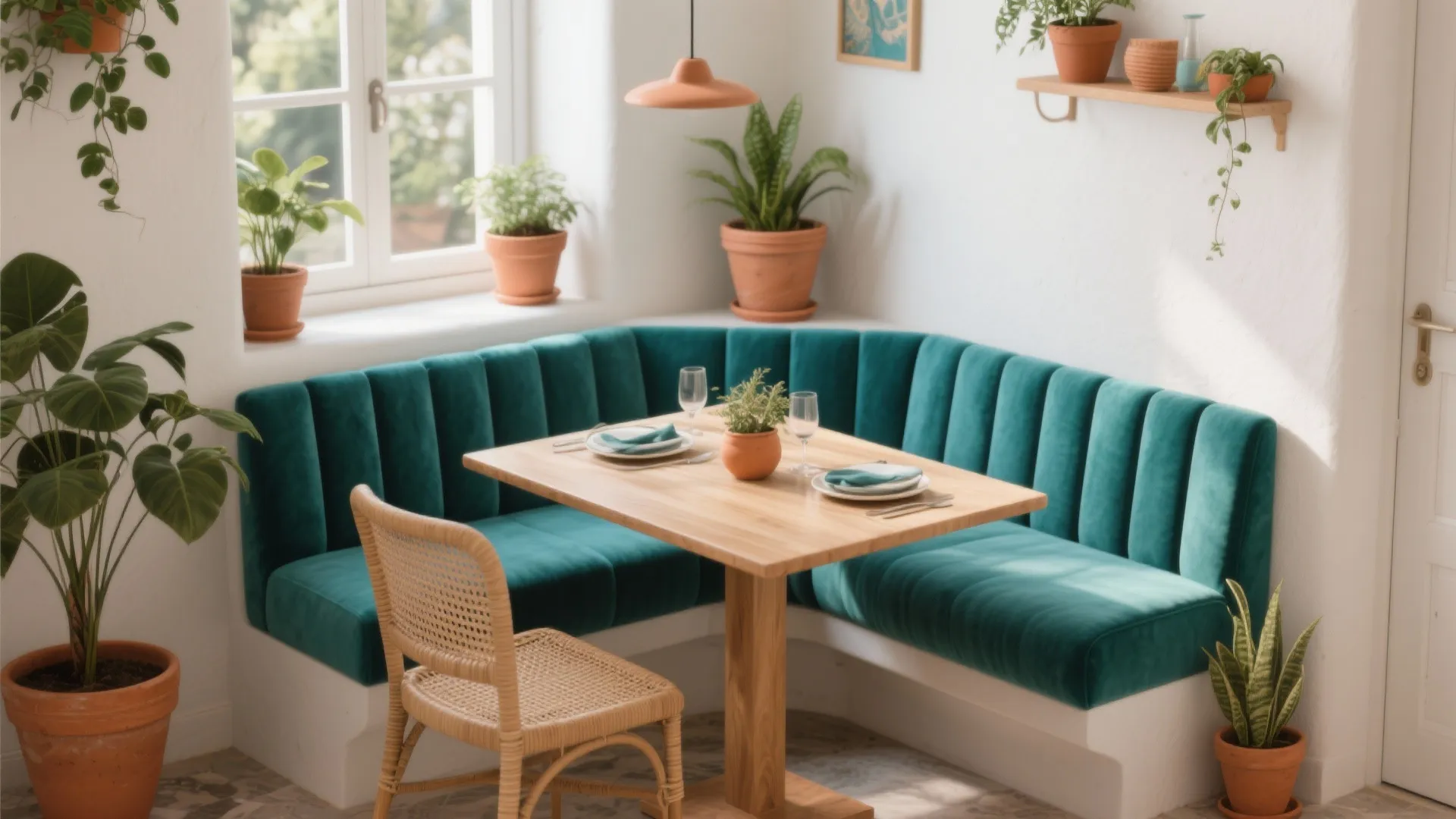 Teal + Terracotta + Off-White