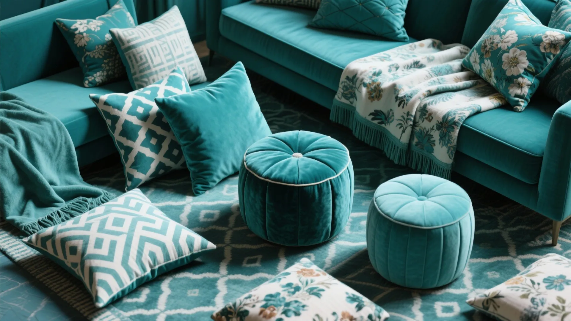8. Layering Teal Textiles