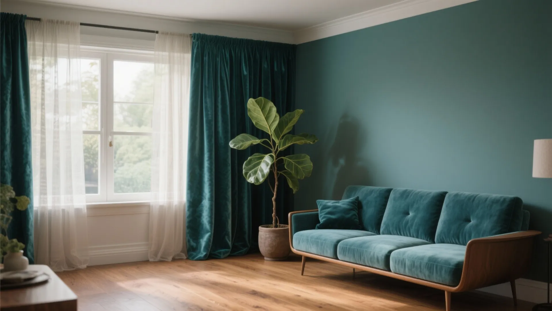Blue & Green Curtains: 5 Small-Space Inspirations: How I use blue and green curtains to make living rooms feel bigger, brighter, and more personal