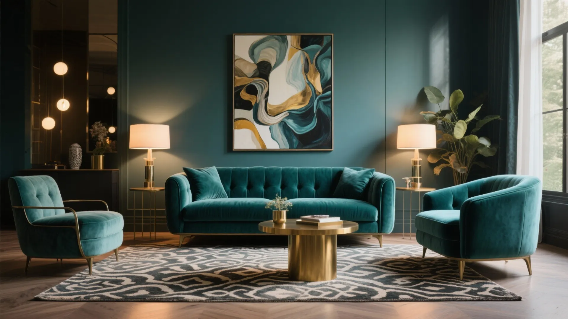 2. Teal Velvet Sofa