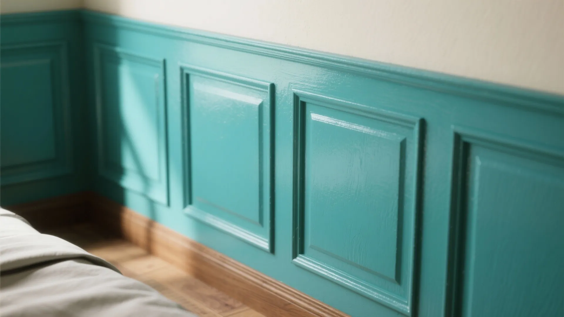 2. Teal Wainscoting for Texture