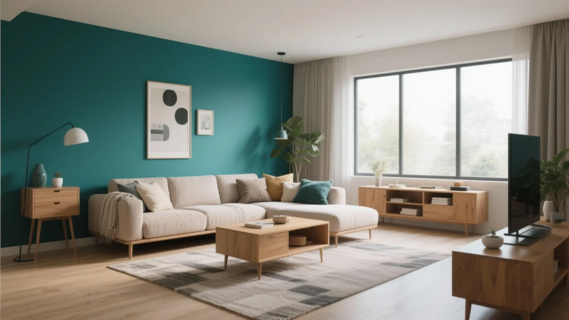 10. Teal and Wood Combination