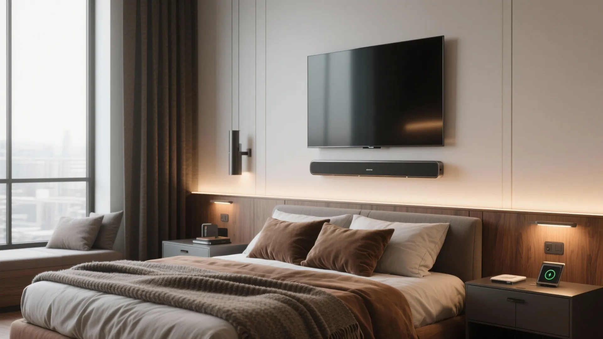 5. Blend tech and comfort for a modern, low-effort space