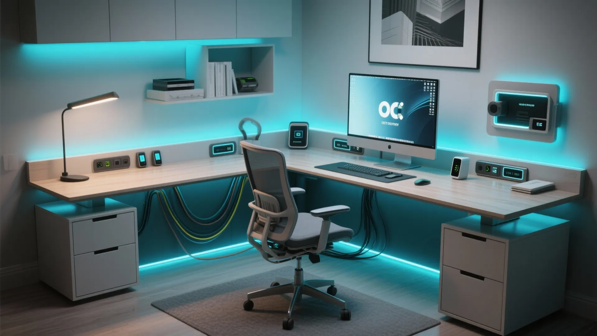 8. Tech-Integrated Desk