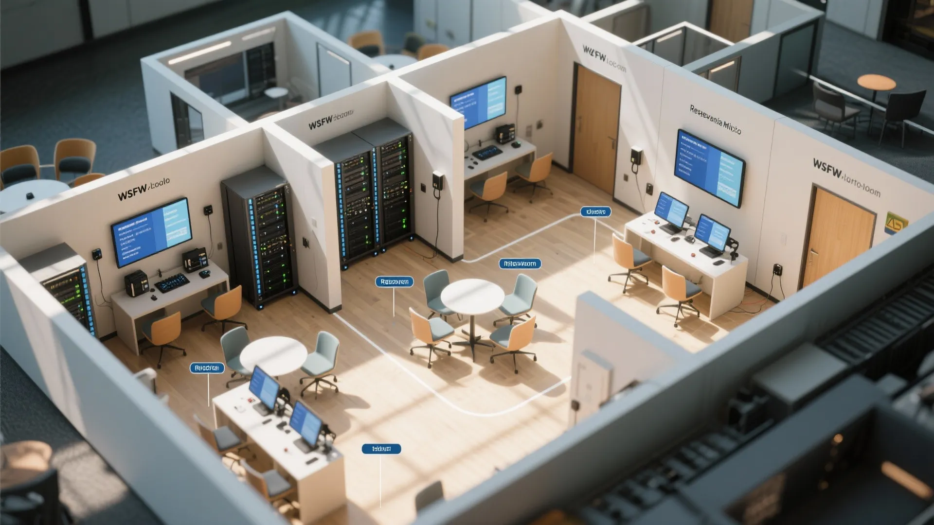 5. Flexible tech zones & reservable micro-rooms
