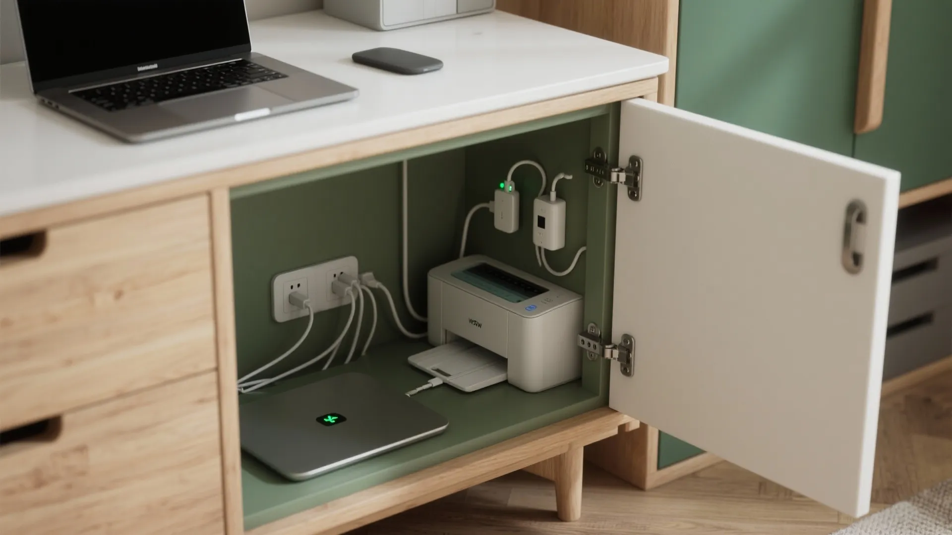 5. Tech-savvy minimalism and wire management