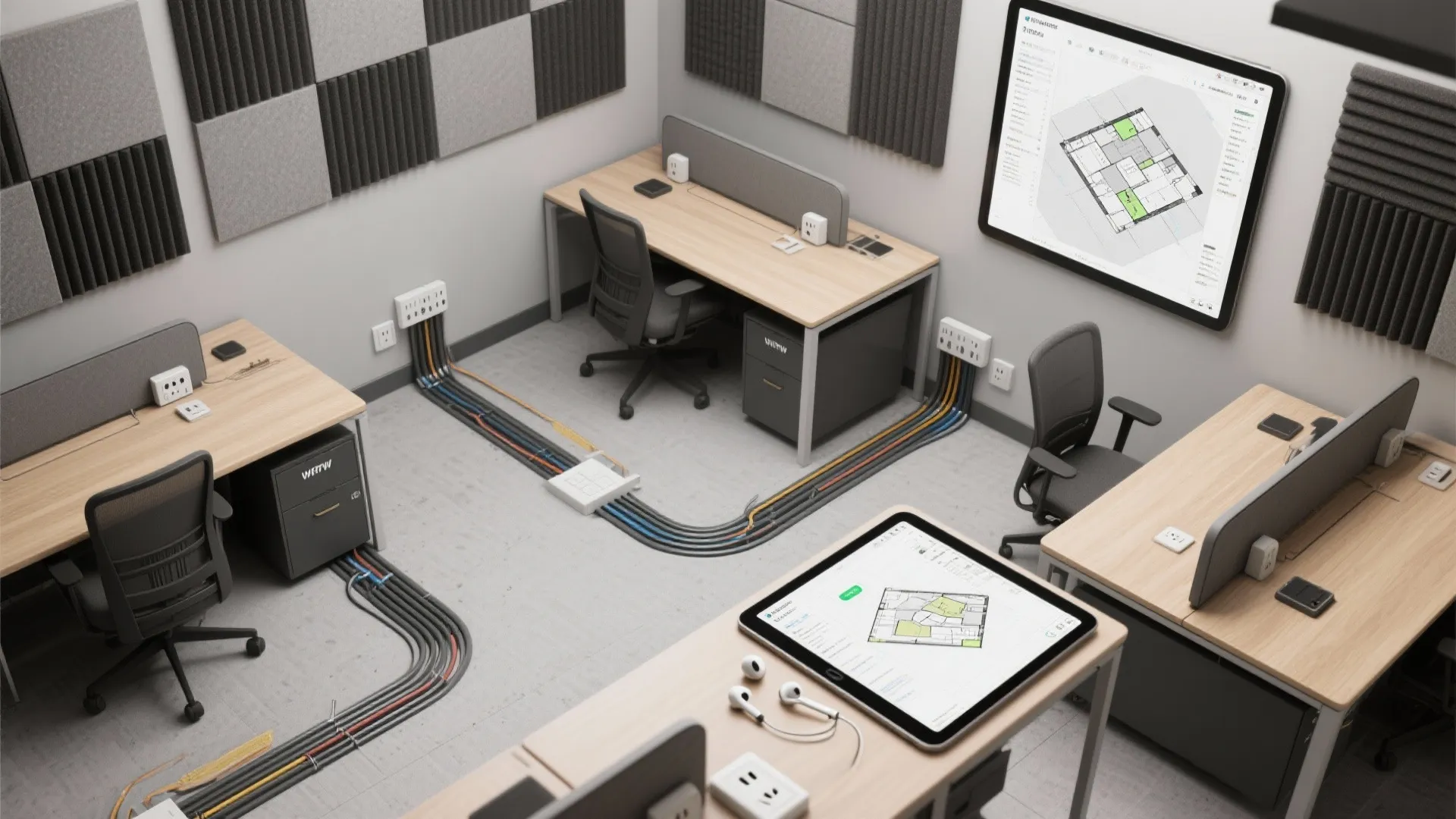 5. Embrace tech: cabling, acoustics and 3D planning