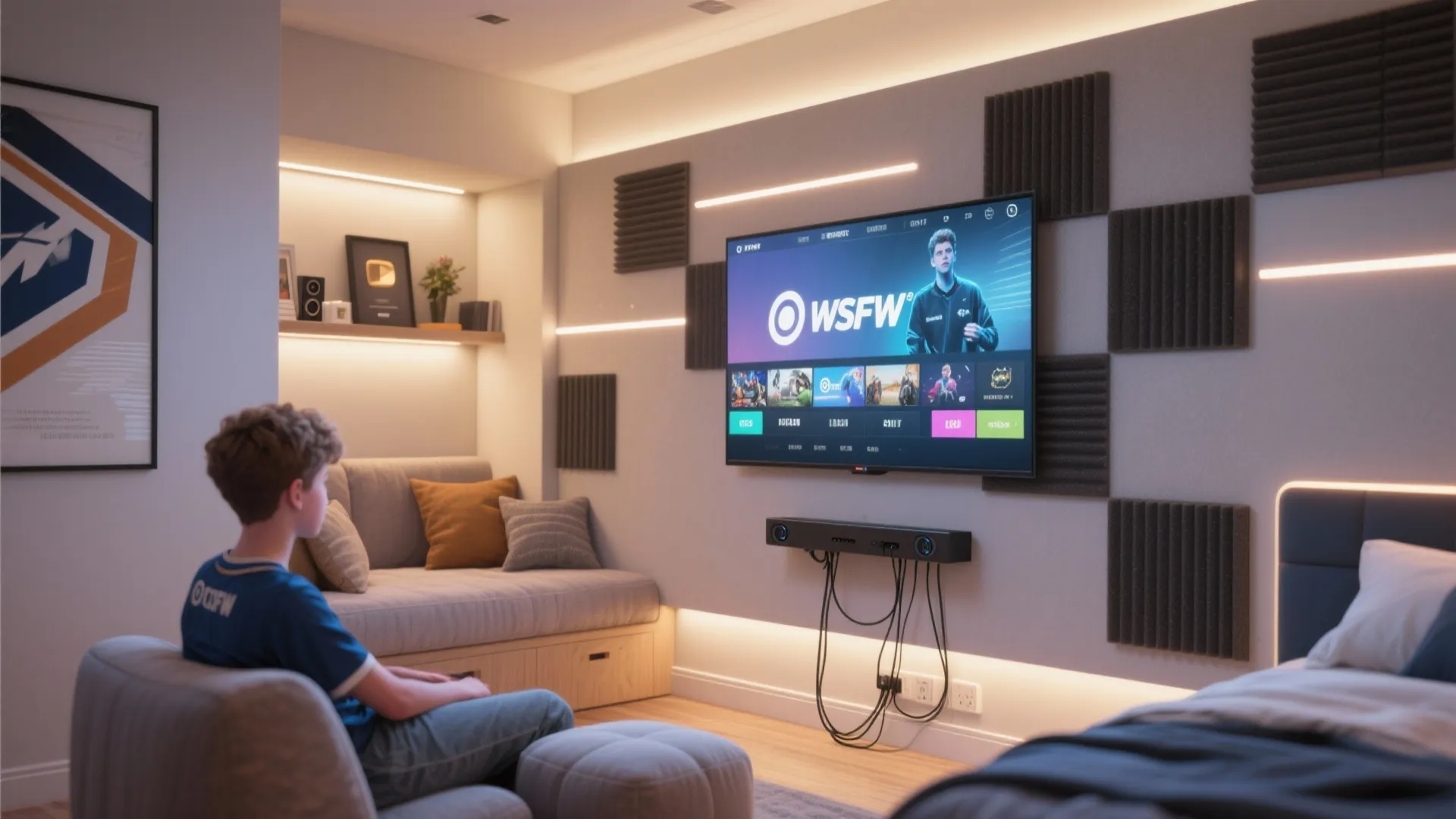 4. Tech-Forward Viewing Nook