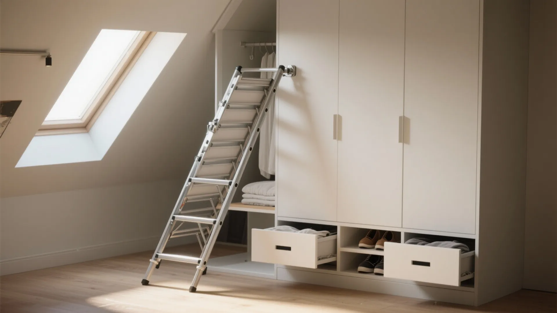 2. Telescopic ladder with hidden storage