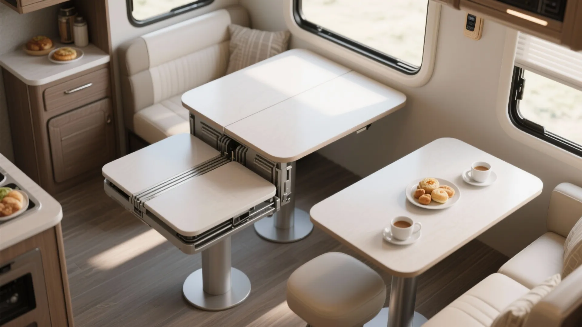 3. Telescoping Pedestal Table