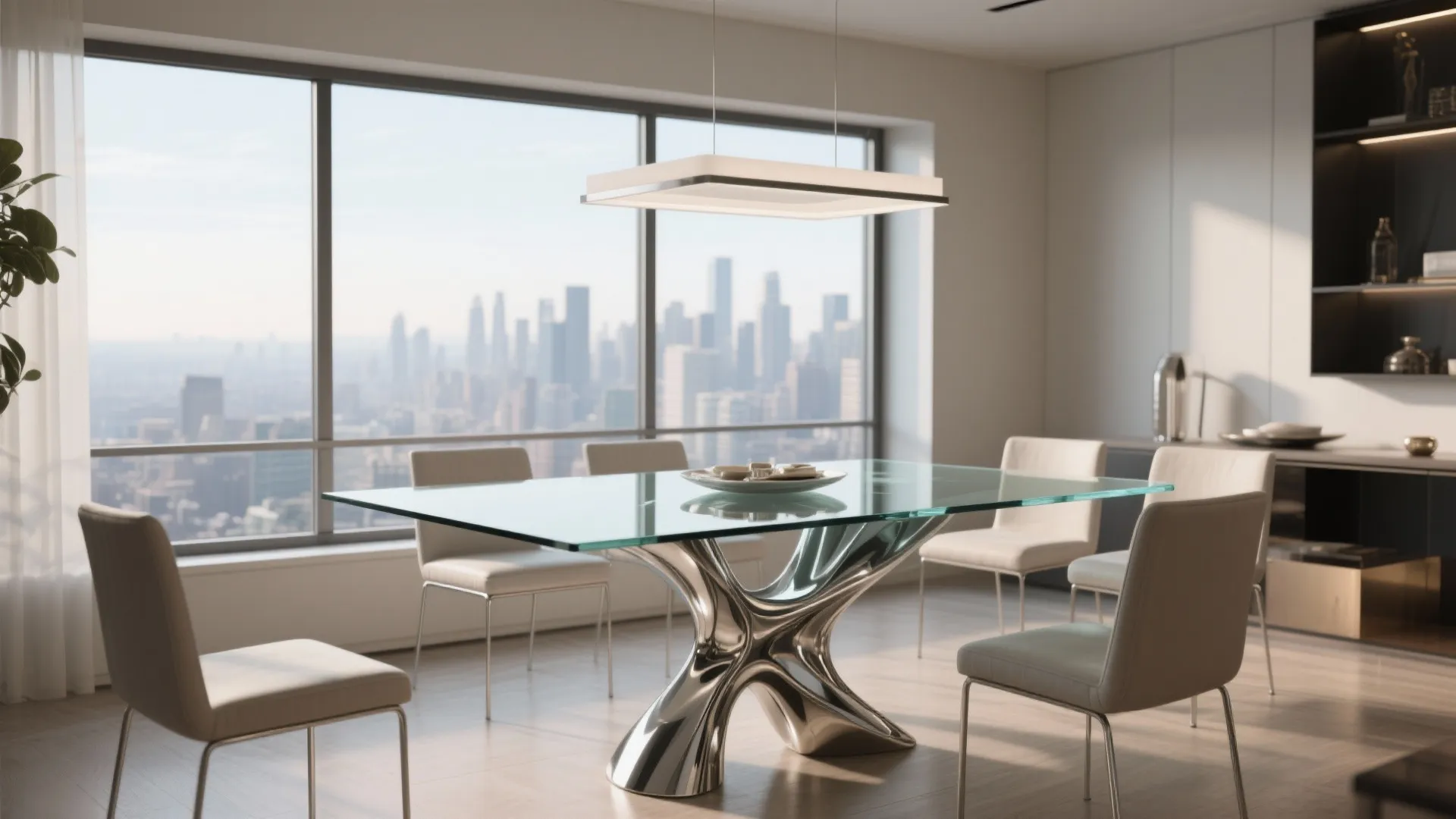 Tempered glass with artistic base design