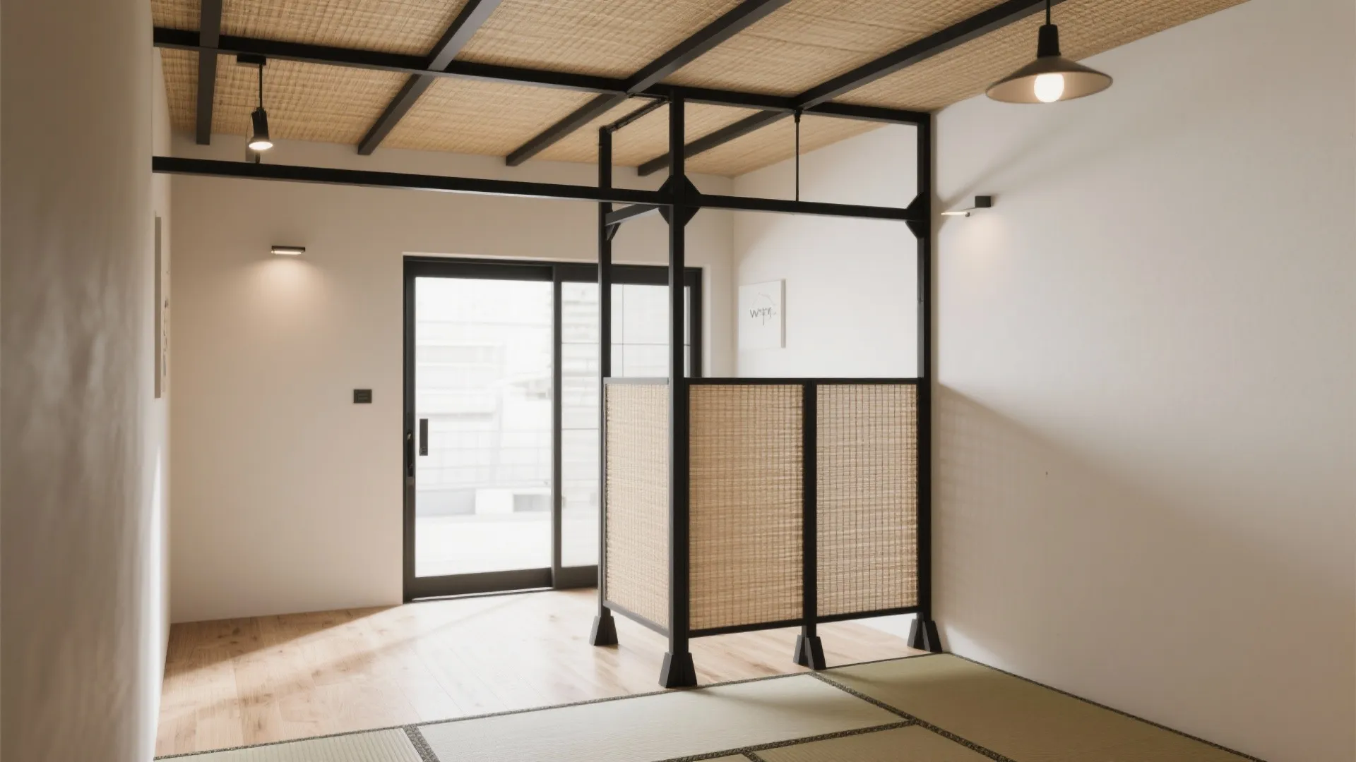Tips 3: 天井までの突っ張りフレームで可変パネル（東京・京都の賃貸に優しい）