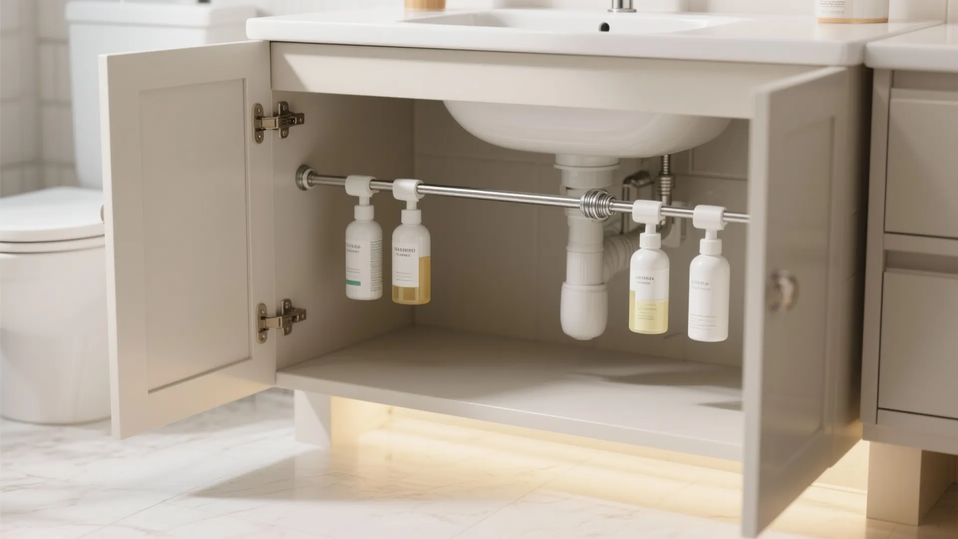 3. Adjustable Tension Rod for Spray Bottles