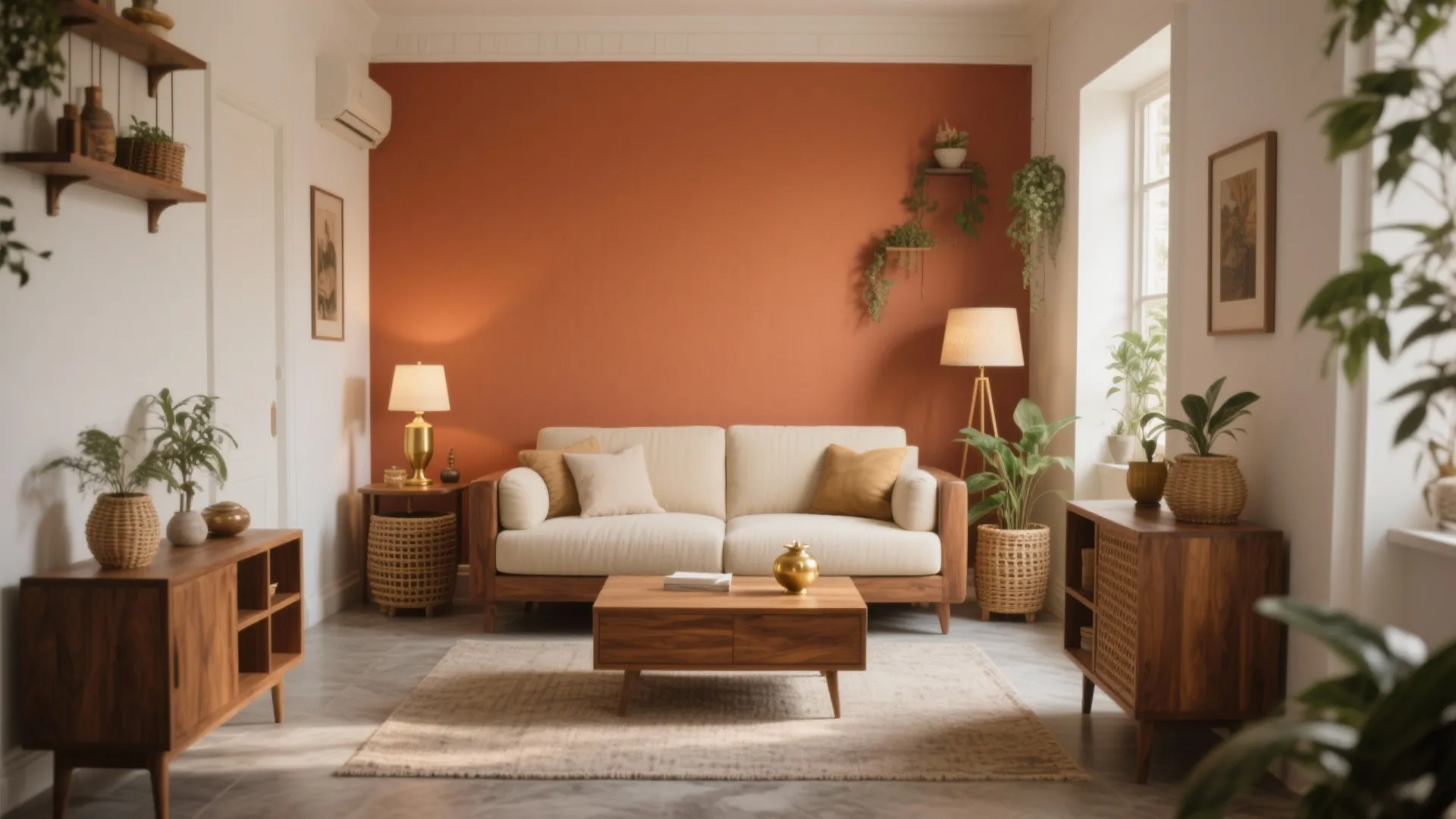 Terracotta + Cream Accent Wall