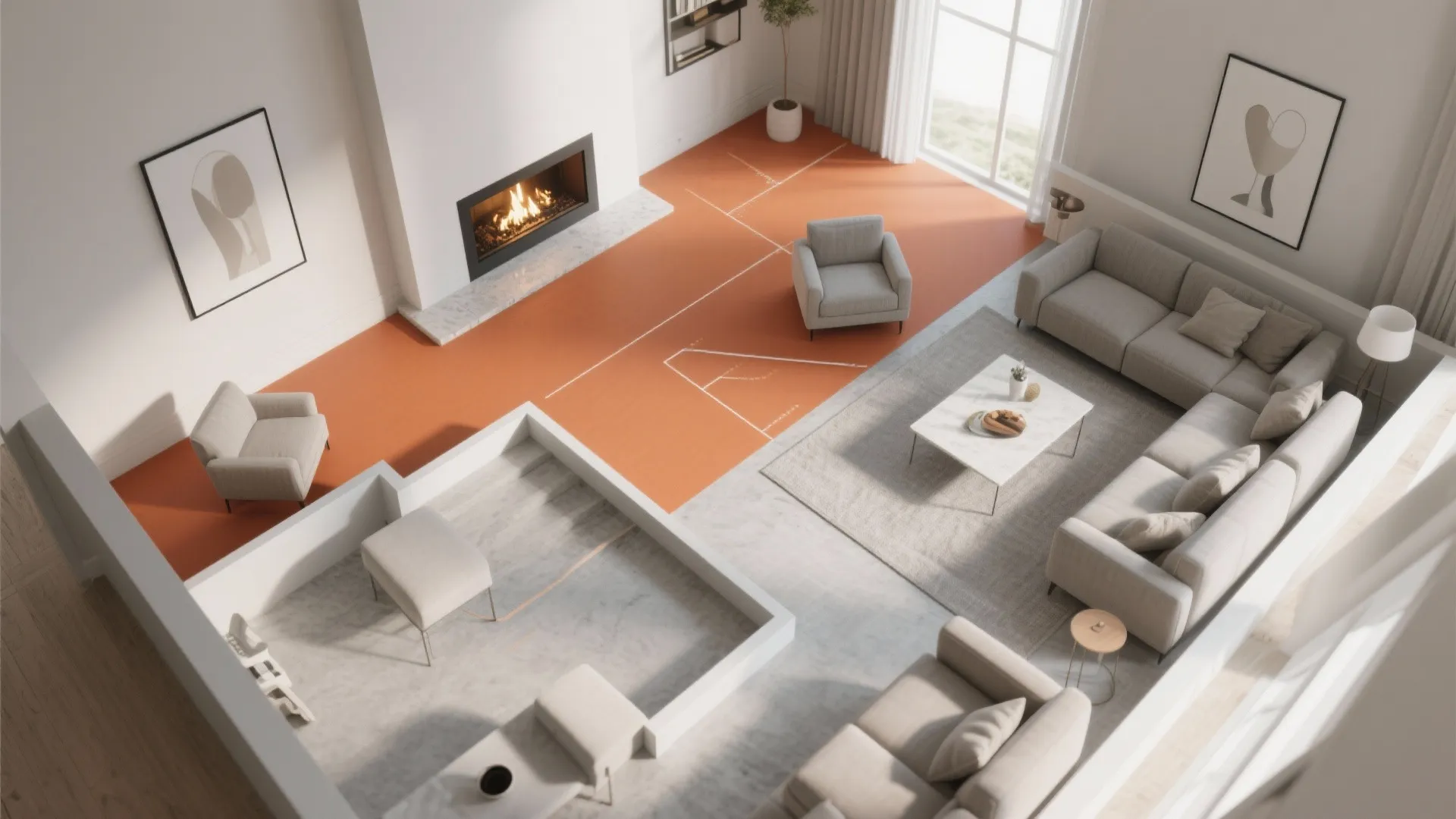 4) Terracotta & Soft Gray