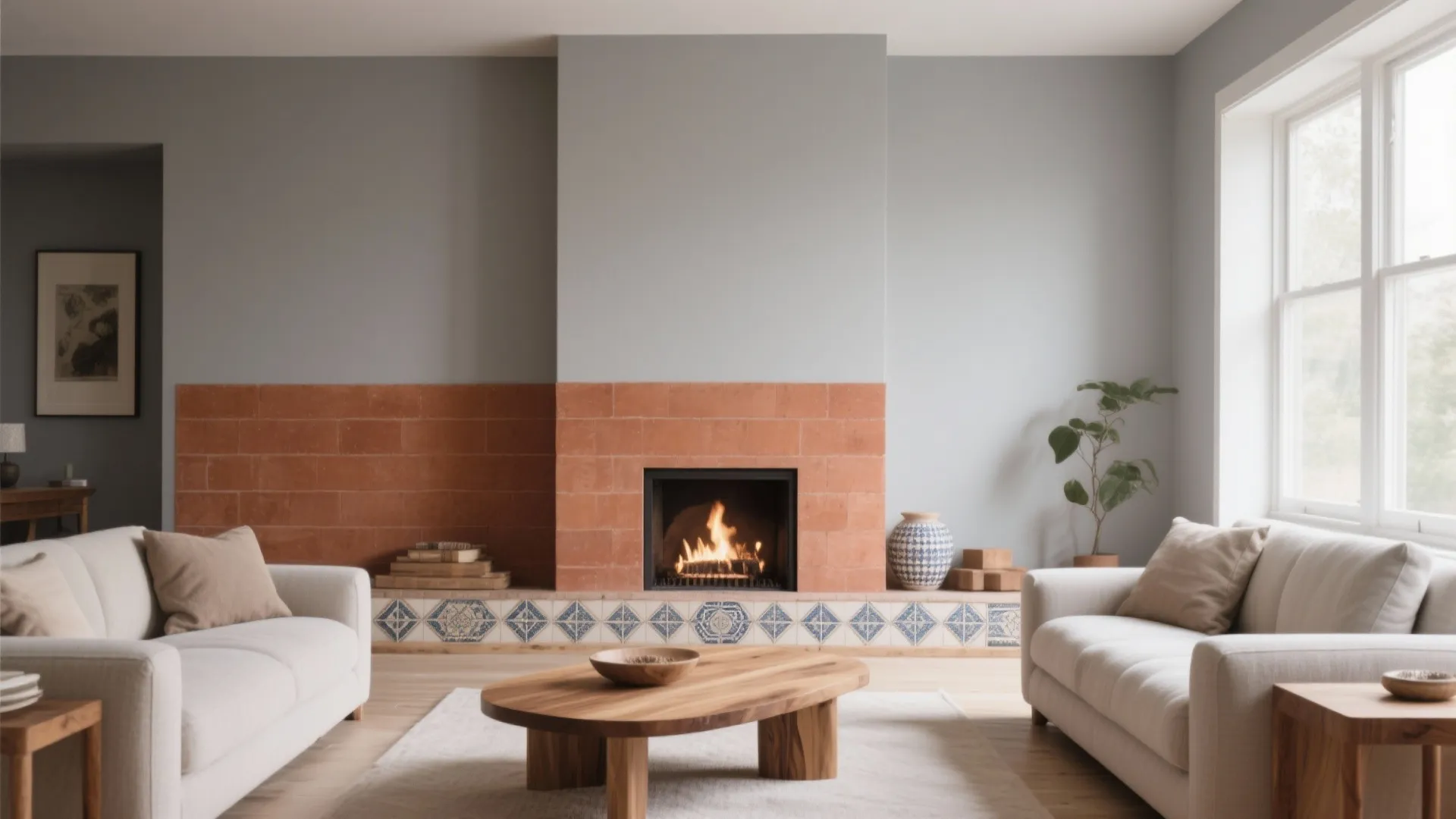 4) Terracotta & Soft Gray