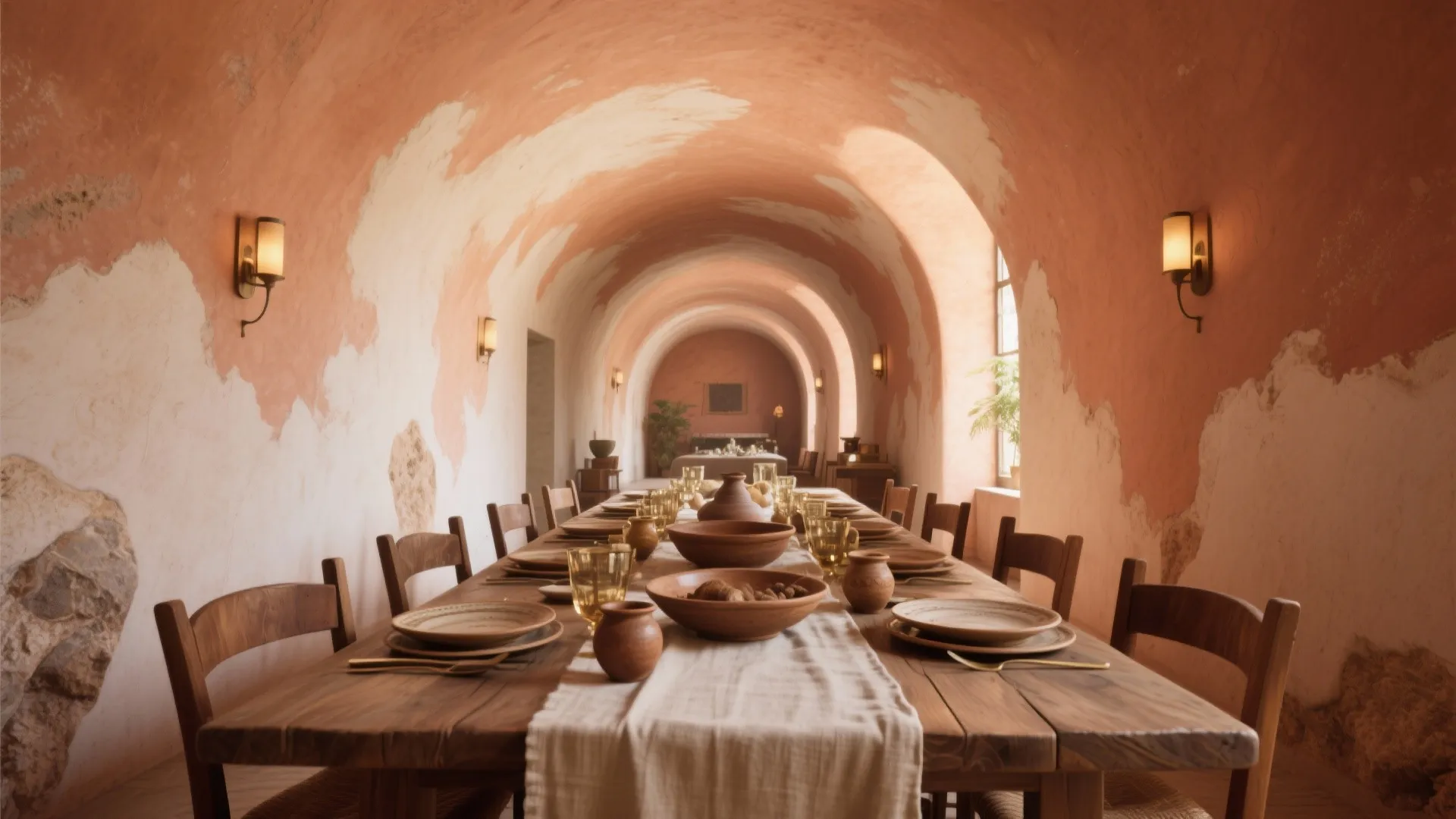 Earthy Terracotta with Limewash Texture