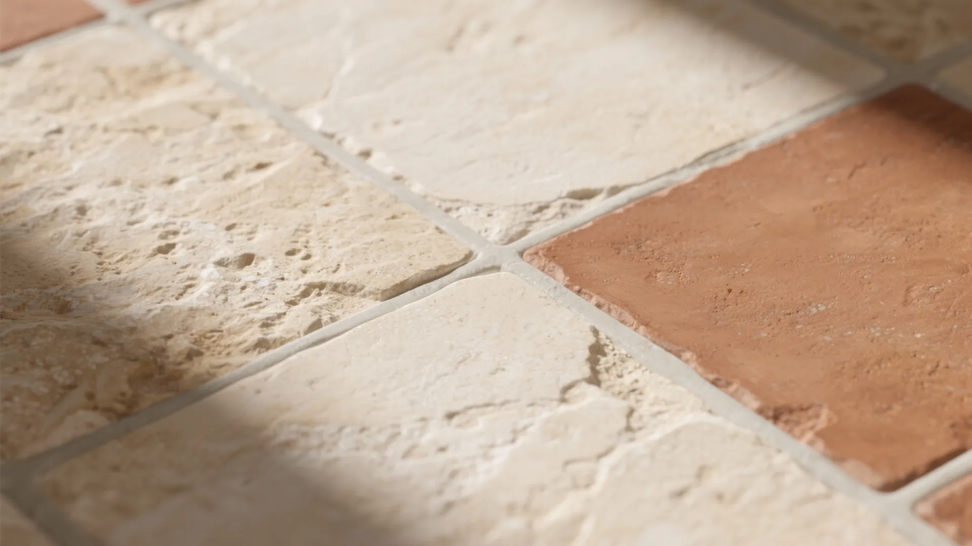 Textured Stone and Terracotta for Grounded Warmth