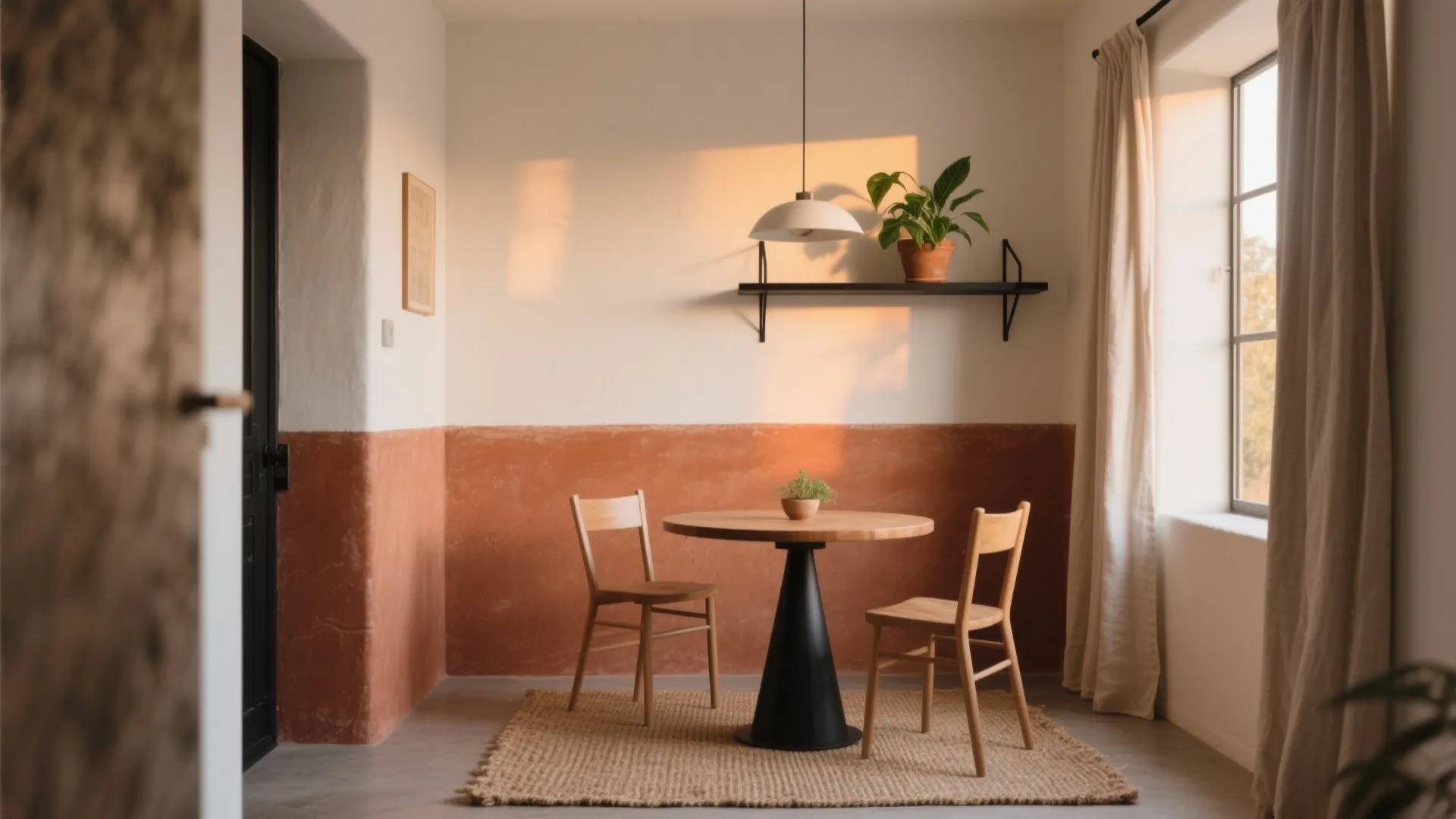 Earthy Terracotta Paired with Off-White