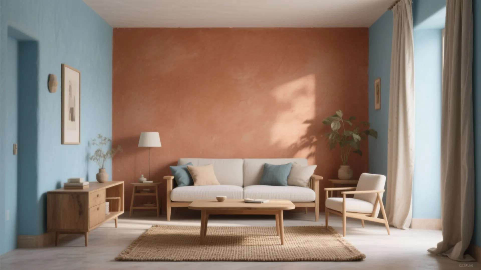 Earthy Terracotta + Powder Blue Harmony