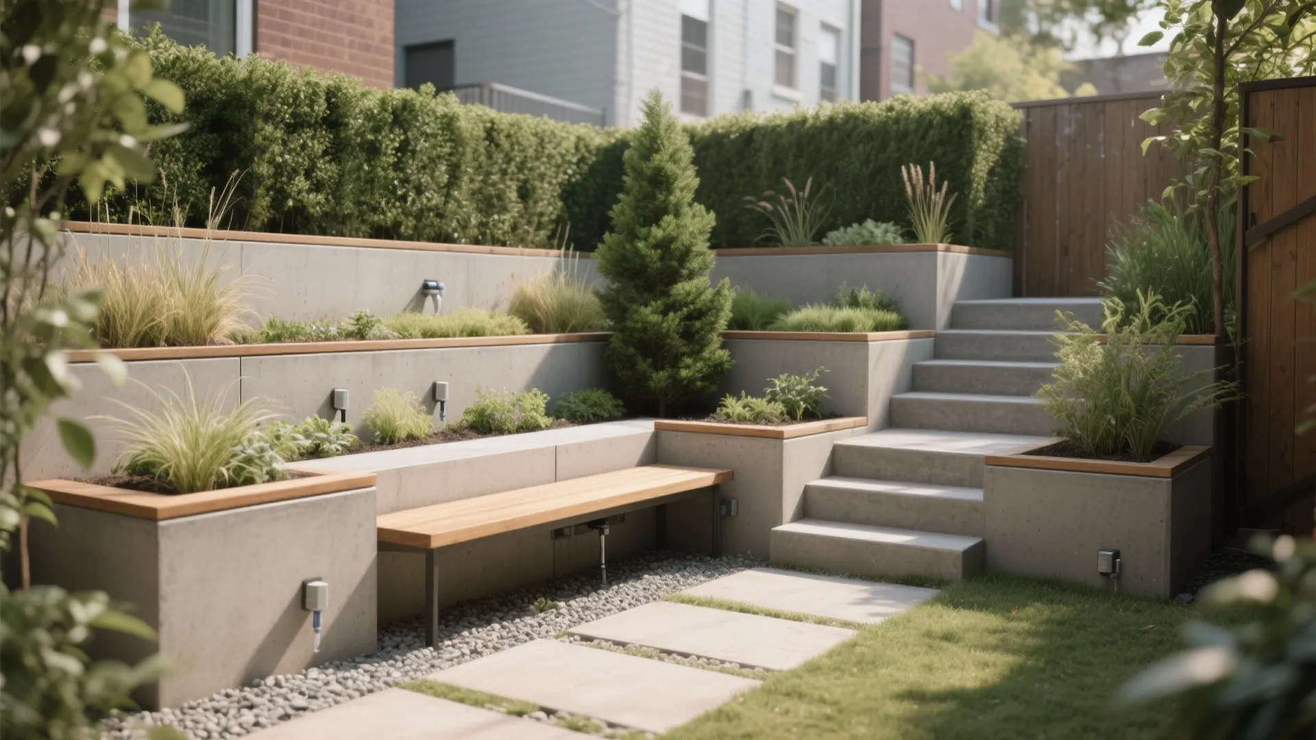 Idea 2: Turn tiers into seating and planters