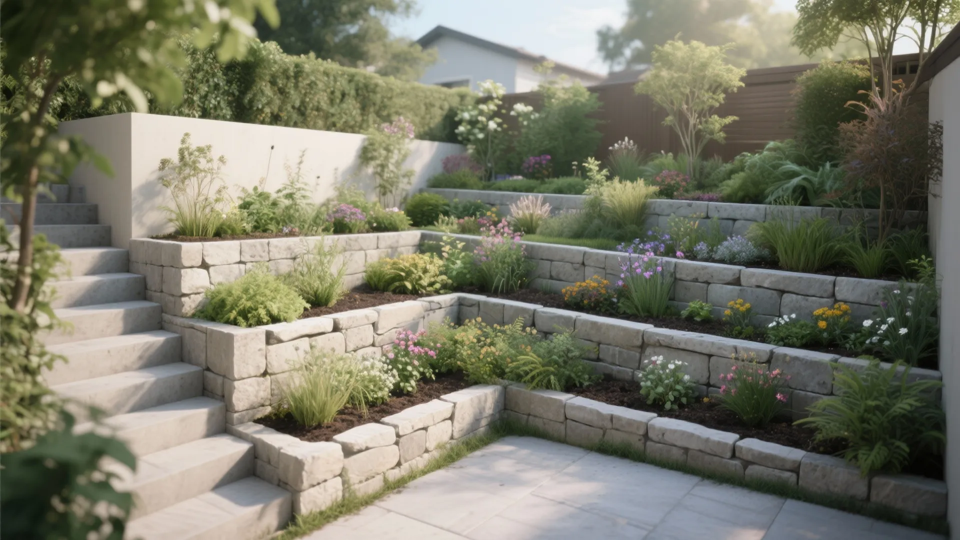 Terraced Planter Walls