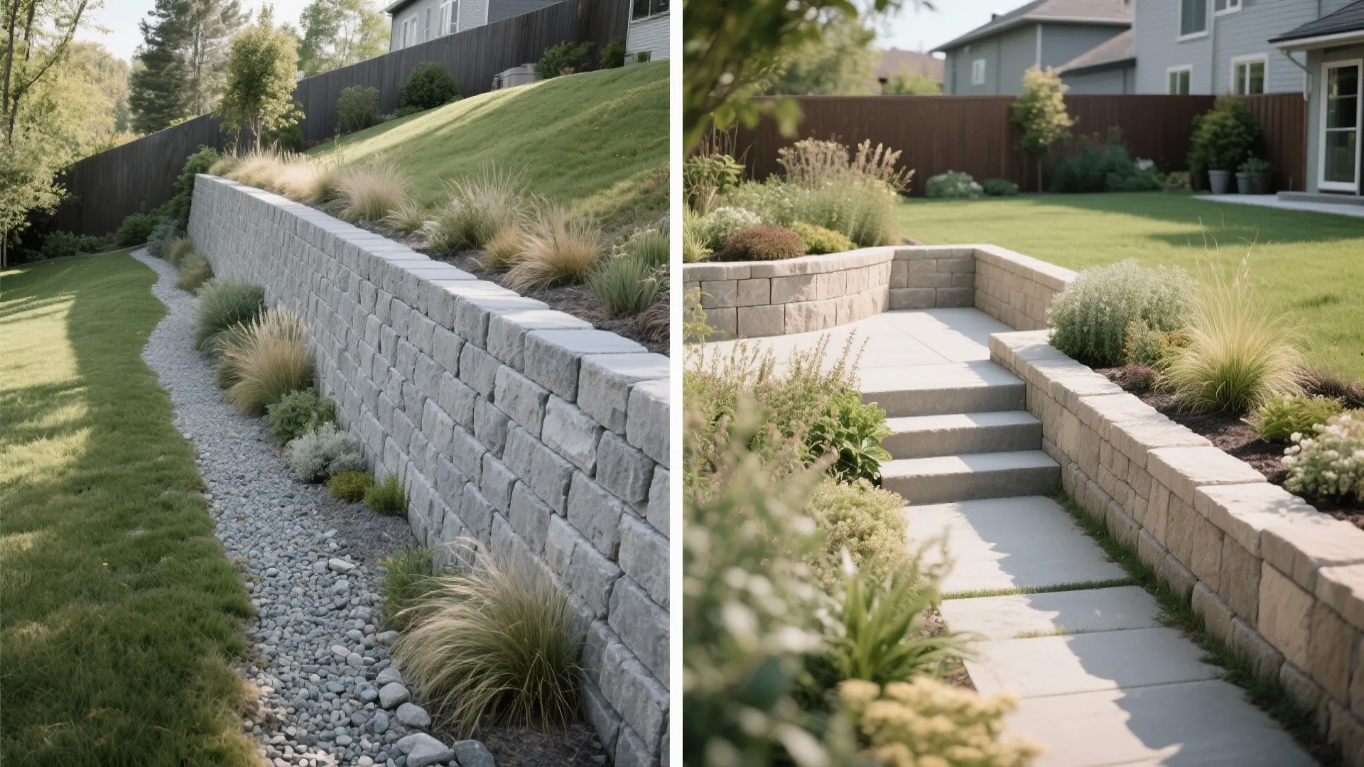 1) Terraced tiers that turn slopes into rooms