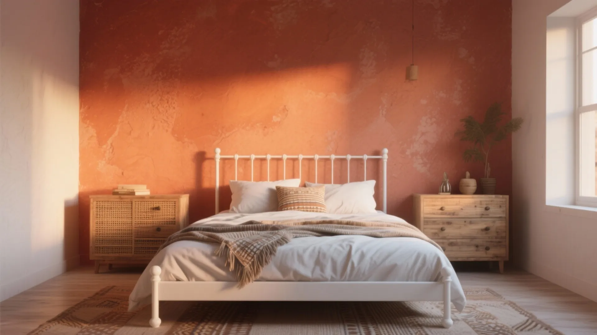 2. Warm Terracotta Accent Wall
