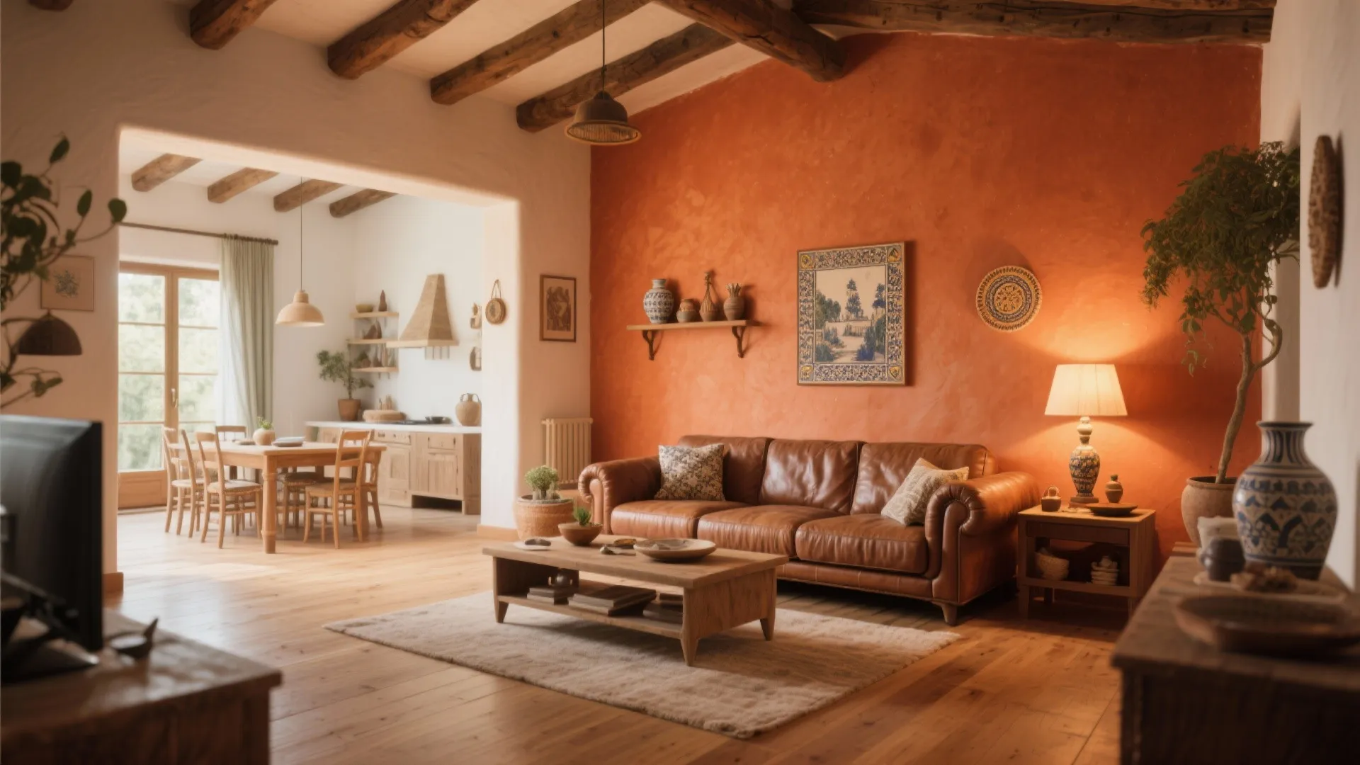 4. Warm Terracotta Accent Wall