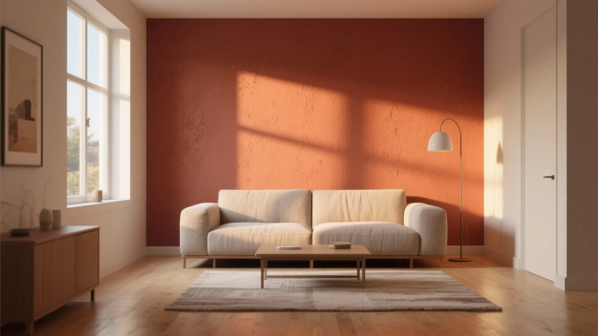 1. Deep Terracotta Accent Wall