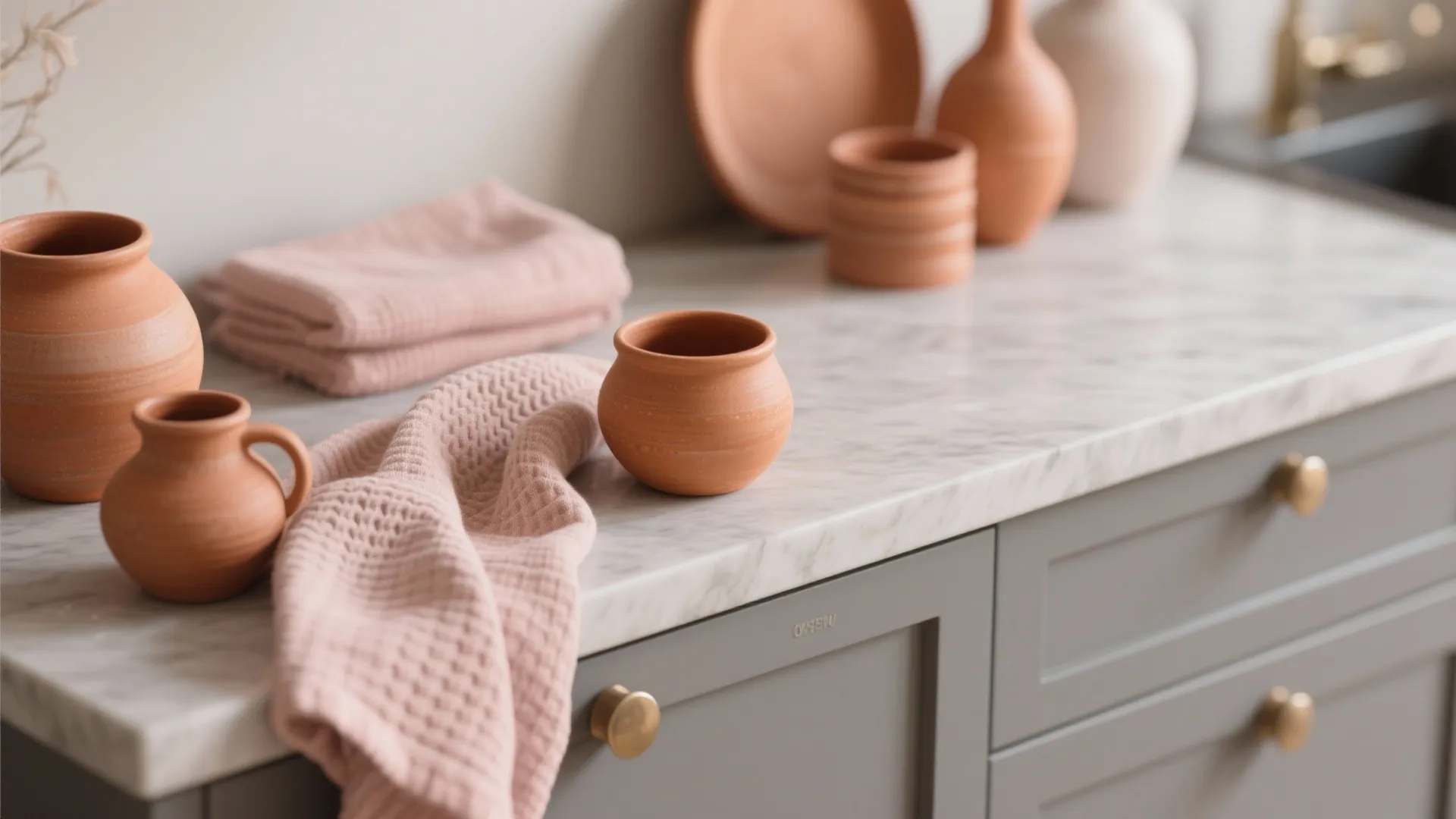 4. Pale Blush or Warm Terracotta Accessories
