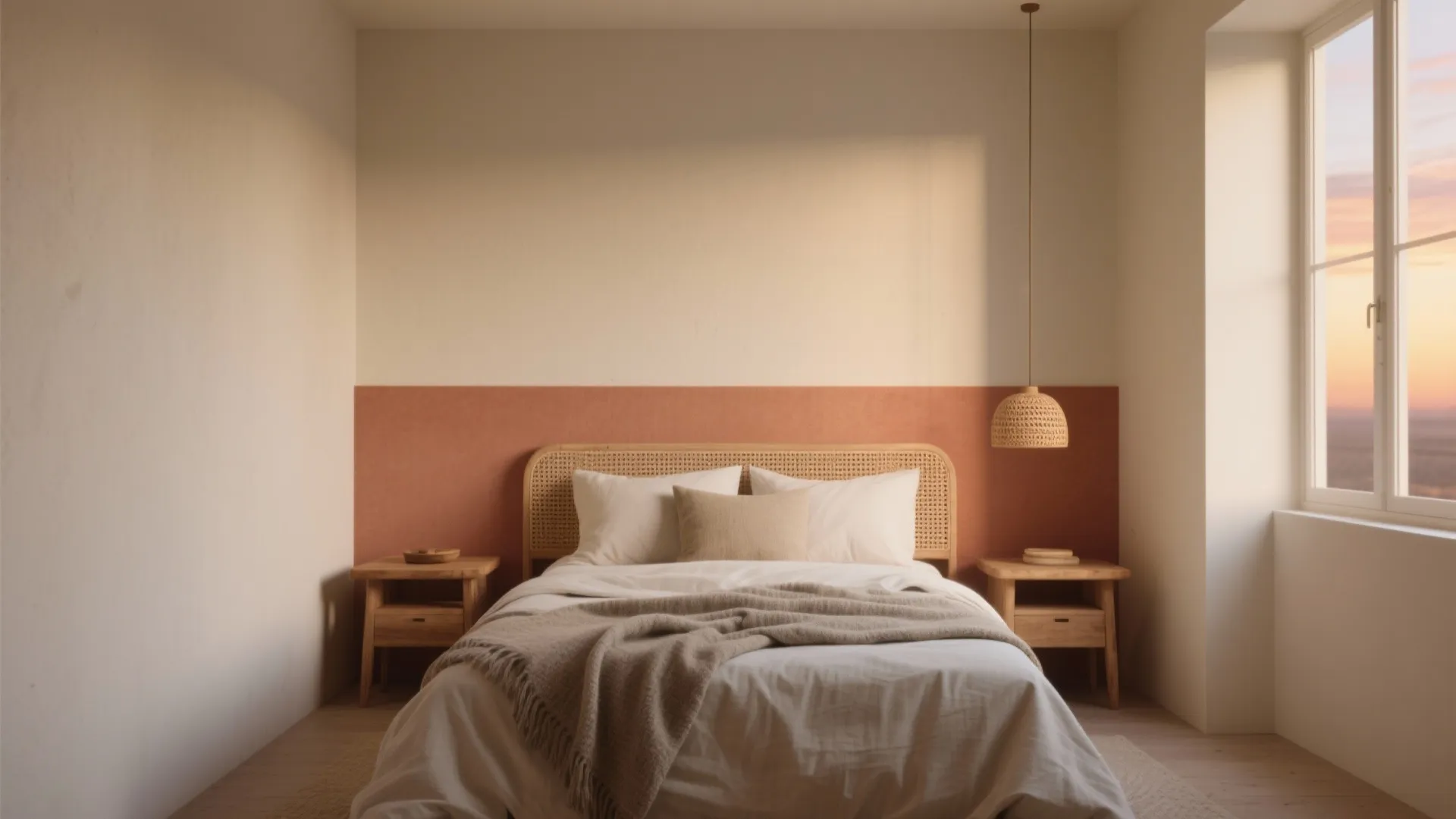 Warm Terracotta and Cream in Bedrooms