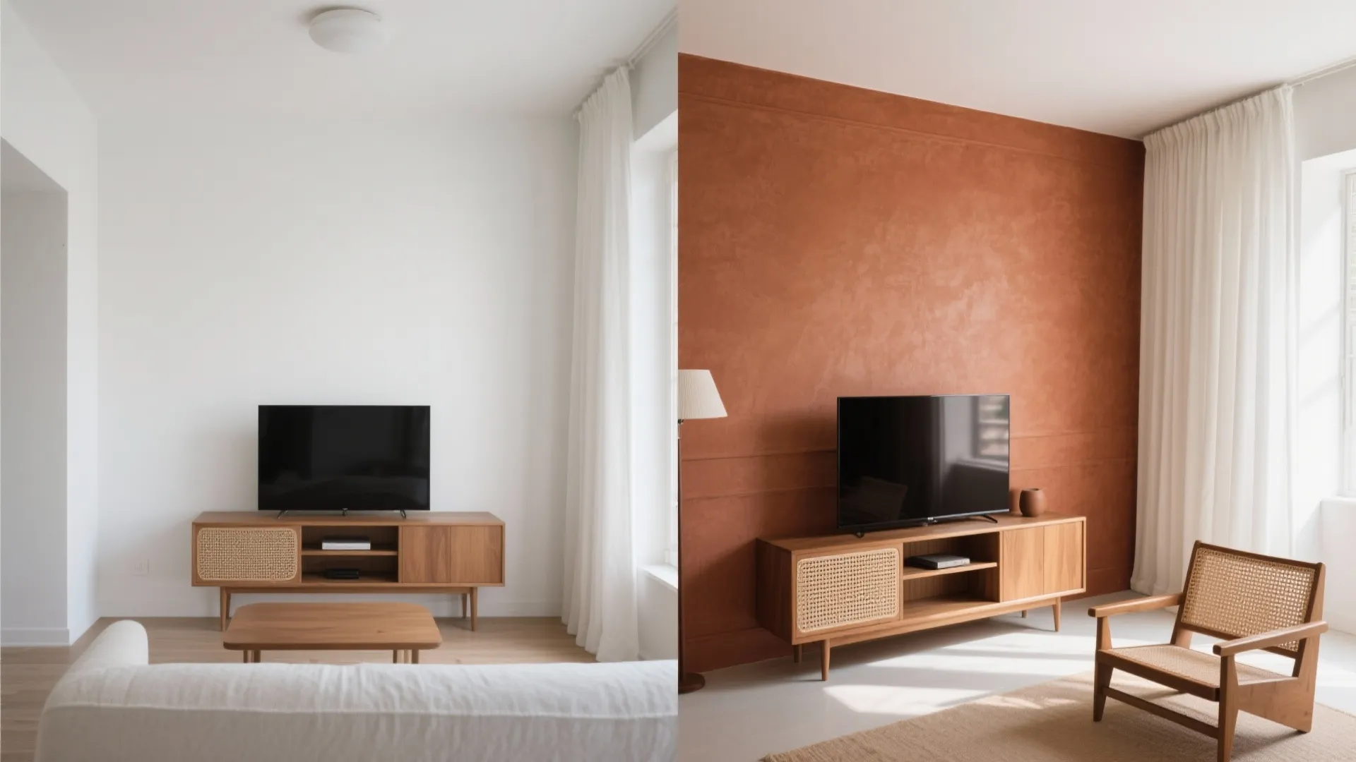 Earthy Accent Wall with Terracotta or Rust