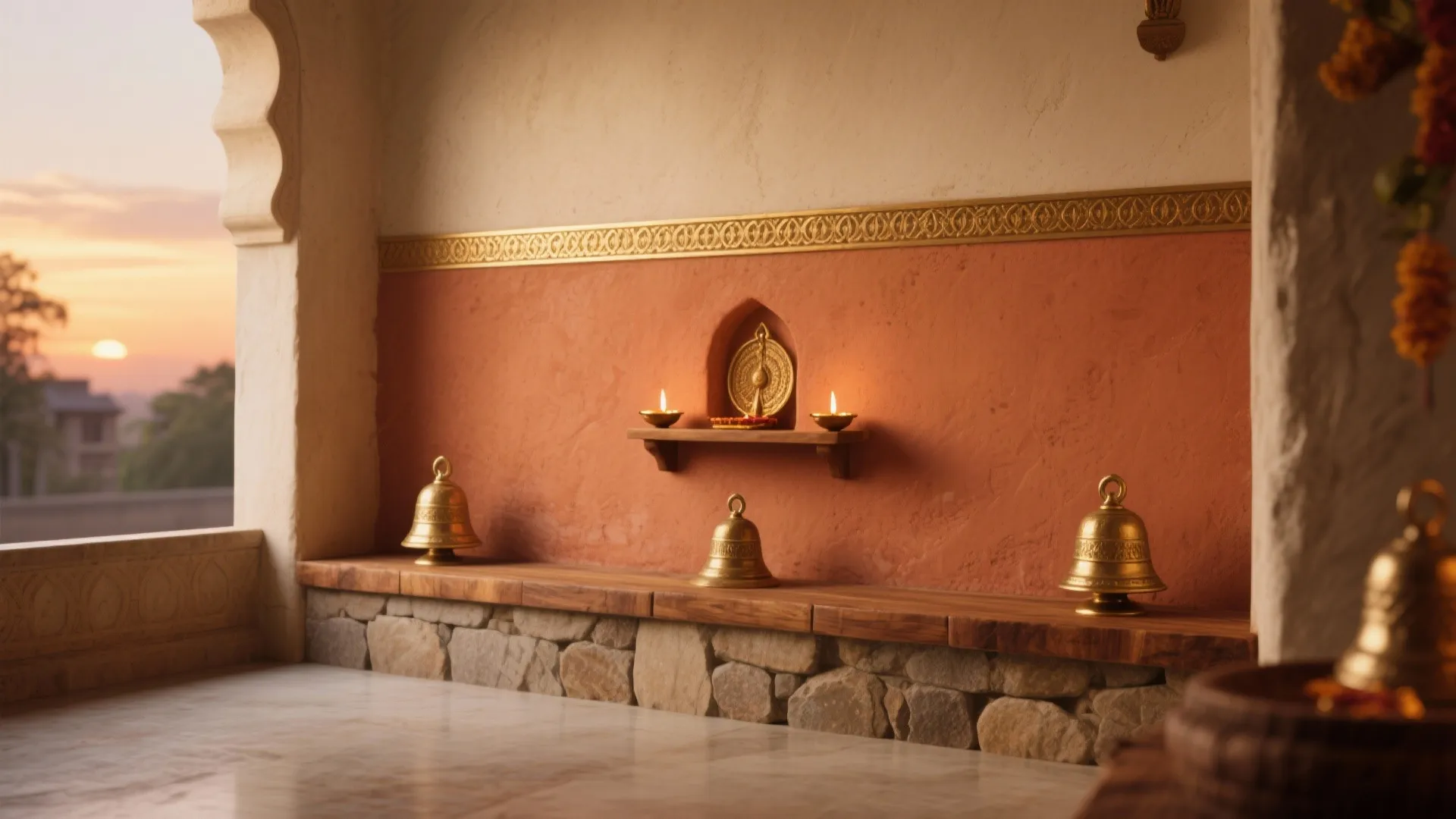 Earthy Terracotta with Brass Highlights