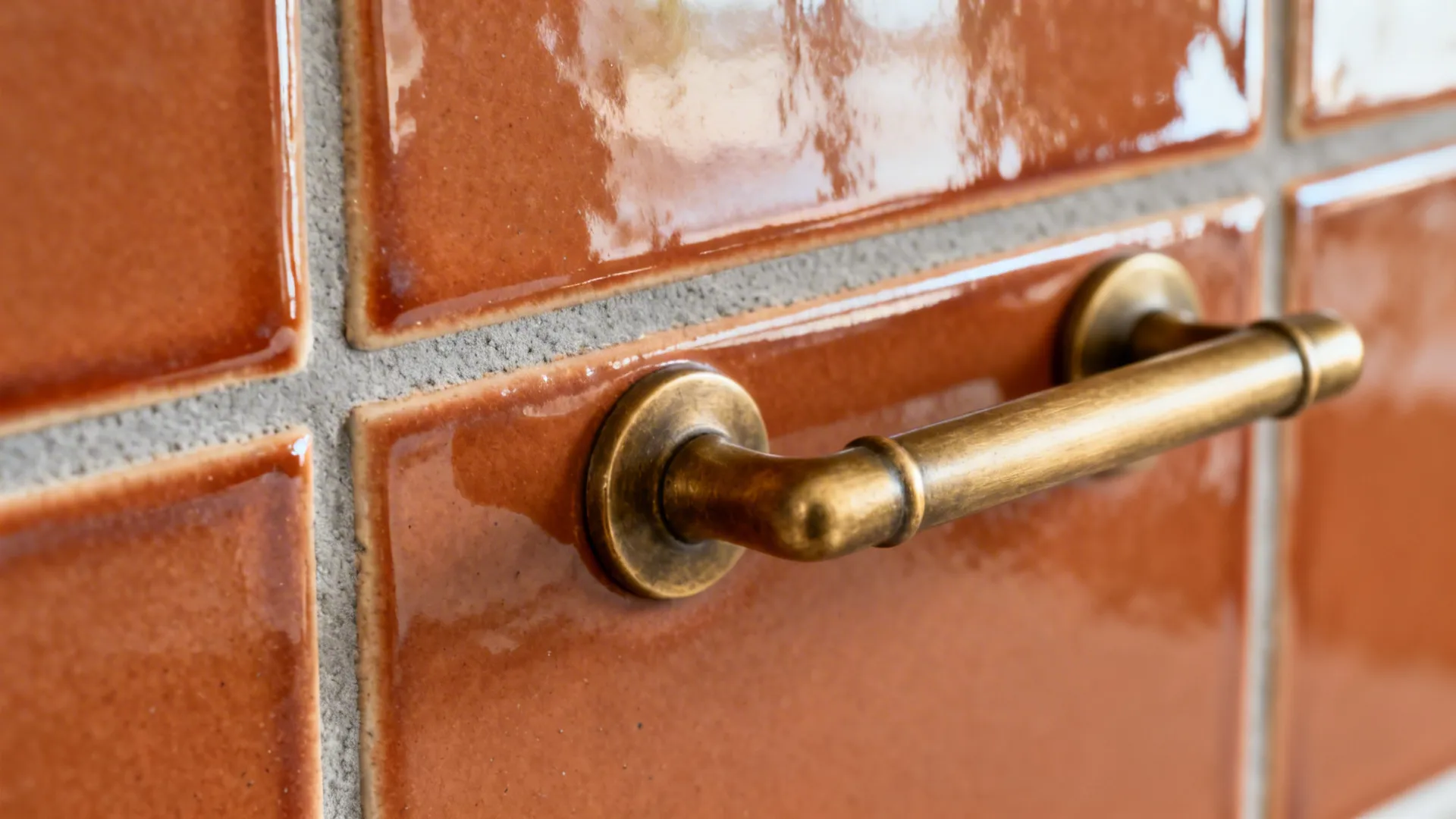 Brass accents, terracotta tones, and easy-clean backsplashes